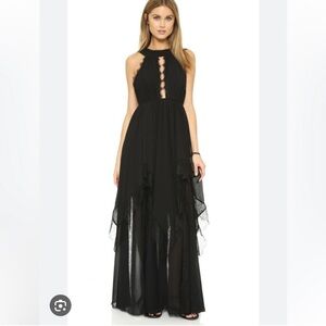 Free People Black Ivory Tower Maxi Dress